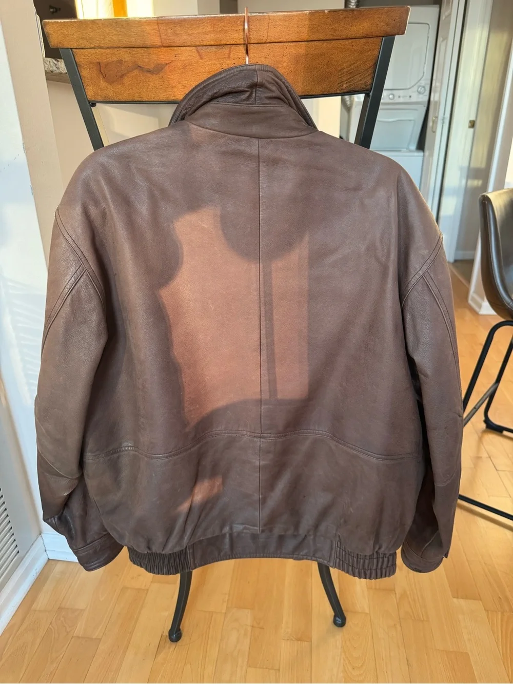 Vintage INC International Concepts Men's Brown Leather Bomber Jacket
